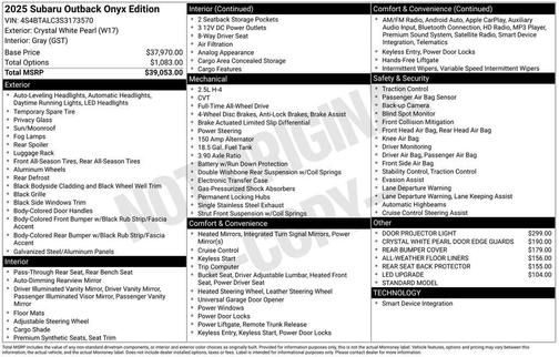 2025 Subaru Outback Onyx Edition