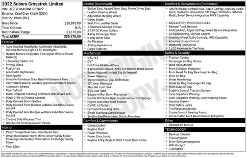 2022 Subaru Crosstrek Limited