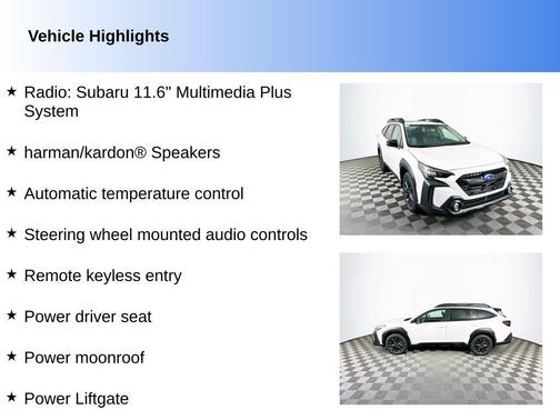 White 2025 Subaru Outback Onyx Edition