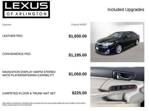 Attitude Black Metallic 2012 Toyota Camry XLE