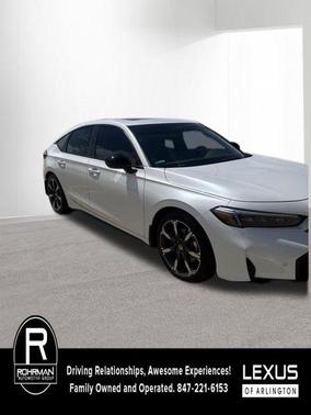 Platinum White Pearl 2025 Honda Civic Hybrid Sport Touring