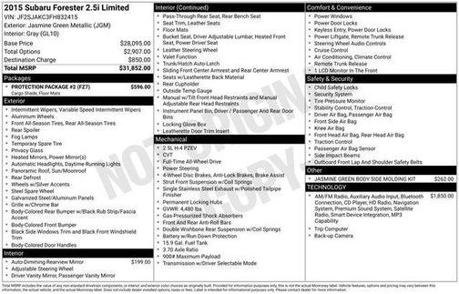 2015 Subaru Forester 2.5i Limited