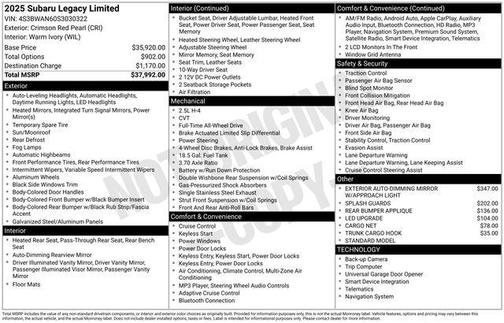 2025 Subaru Legacy Limited
