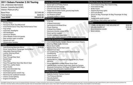 2011 Subaru Forester 2.5 X