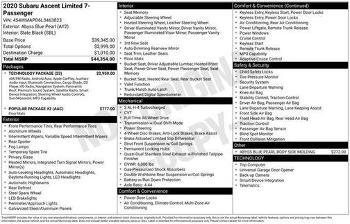 2020 Subaru Ascent Limited 7-Passenger