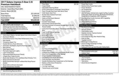 2017 Subaru Impreza 2.0i Premium