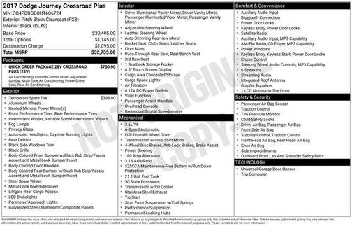 Pitch Black Clearcoat 2017 Dodge Journey Crossroad