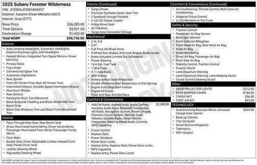 2025 Subaru Forester Wilderness
