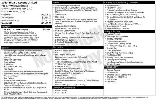 2023 Subaru Ascent Limited 8-Passenger