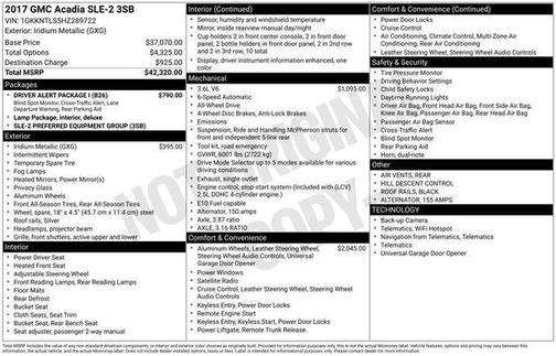 2017 GMC Acadia SLE-2