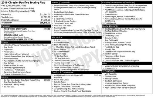2018 Chrysler Pacifica Touring Plus