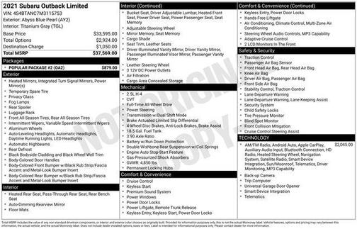2021 Subaru Outback Limited