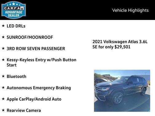 2021 Volkswagen Atlas 3.6L SE w/Technology
