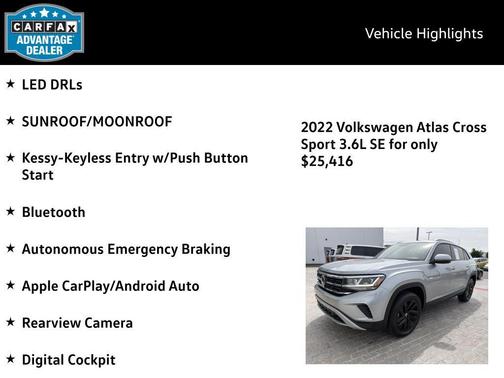 Pyrite Silver Metallic 2022 Volkswagen Atlas Cross Sport 3.6L V6 SE w/Technology