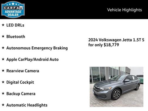 Platinum Gray Metallic 2024 Volkswagen Jetta 1.5T S