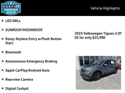 Platinum Gray Metallic 2023 Volkswagen Tiguan 2.0T SE 4MOTION
