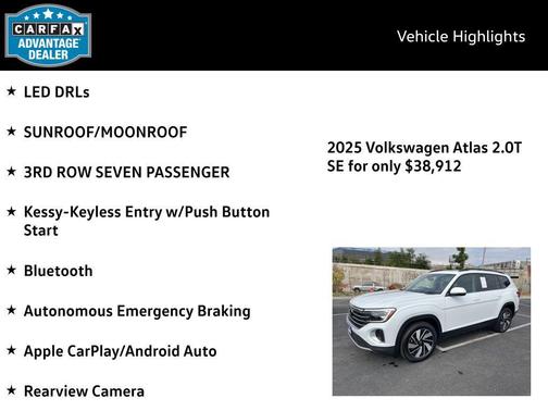 2025 Volkswagen Atlas 2.0T SE w/Technology 4MOTION