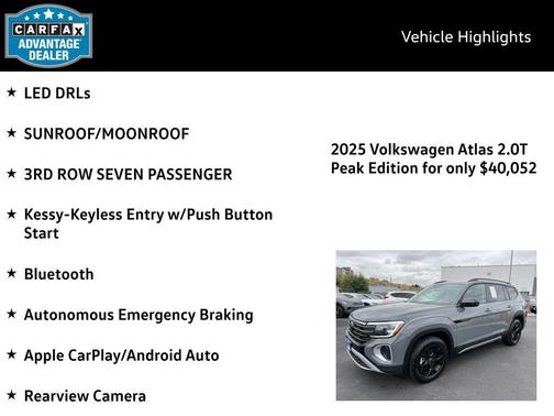 2025 Volkswagen Atlas 2.0T Peak Edition