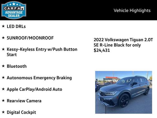 2022 Volkswagen Tiguan 2.0T SE R-Line Black 4MOTION