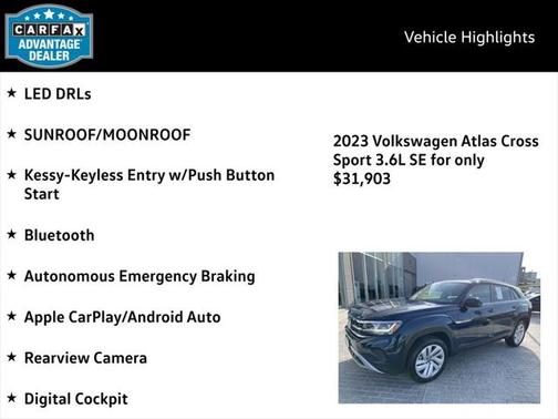 2023 Volkswagen Atlas Cross Sport 3.6L V6 SE w/Technology