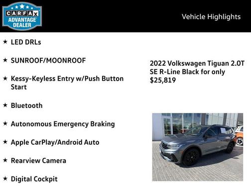 Platinum Gray Metallic 2022 Volkswagen Tiguan 2.0T SE R-Line Black 4MOTION