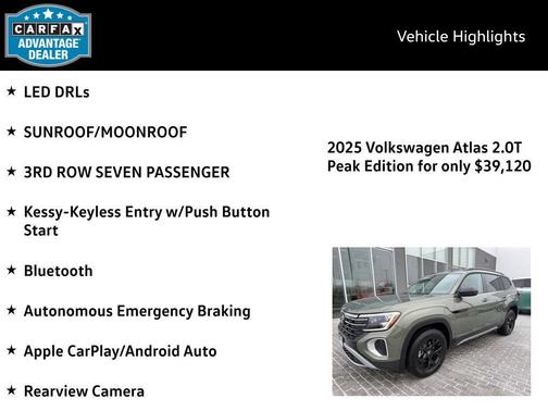 2025 Volkswagen Atlas 2.0T Peak Edition