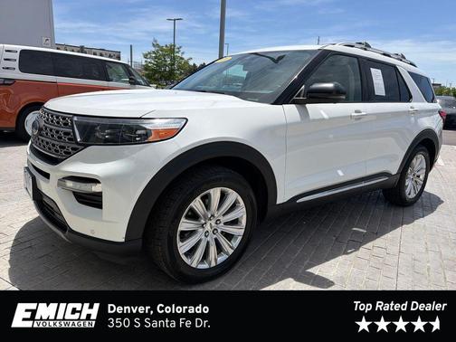 Star White Metallic Tri-Coat 2020 Ford Explorer Limited