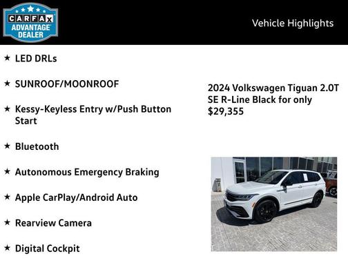 Opal White 2024 Volkswagen Tiguan 2.0T SE R-Line Black 4MOTION