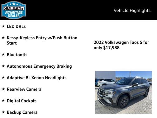 2022 Volkswagen Taos 1.5T S