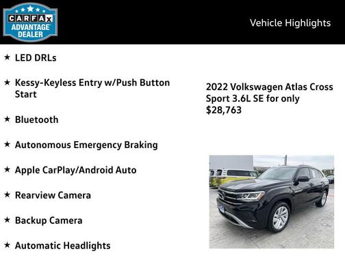 2022 Volkswagen Atlas Cross Sport 3.6L V6 SE w/Technology