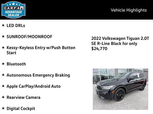 Deep Black Pearl 2022 Volkswagen Tiguan 2.0T SE R-Line Black 4MOTION