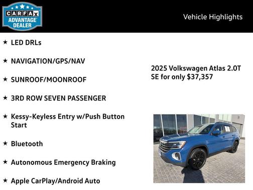 2025 Volkswagen Atlas 2.0T SE w/Technology 4MOTION