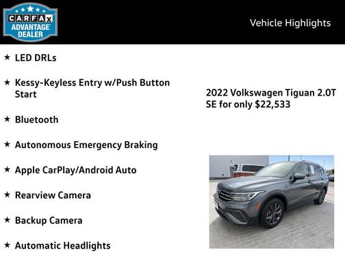 Platinum Gray Metallic 2022 Volkswagen Tiguan 2.0T SE 4MOTION