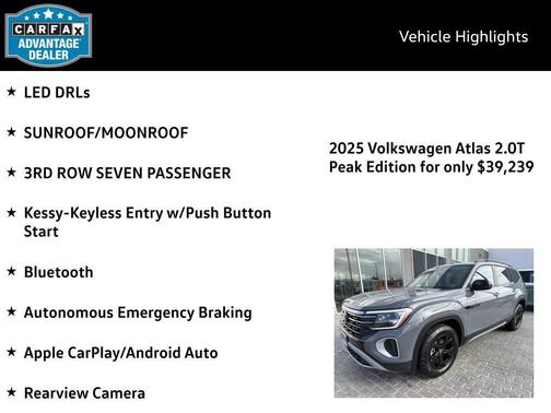 2025 Volkswagen Atlas 2.0T Peak Edition