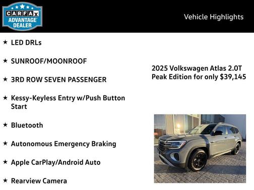 2025 Volkswagen Atlas 2.0T Peak Edition