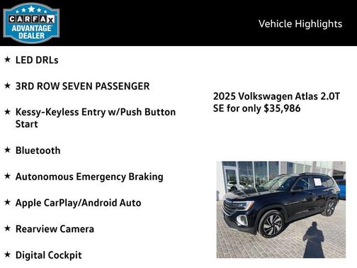 2025 Volkswagen Atlas 2.0T SE w/Technology 4MOTION