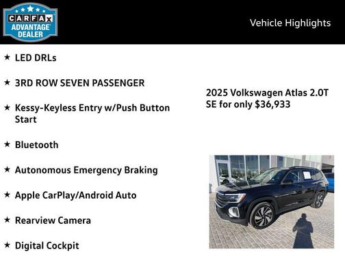 2025 Volkswagen Atlas 2.0T SE w/Technology 4MOTION