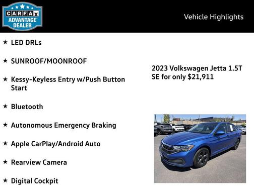 Rising Blue Metallic 2023 Volkswagen Jetta 1.5T SE