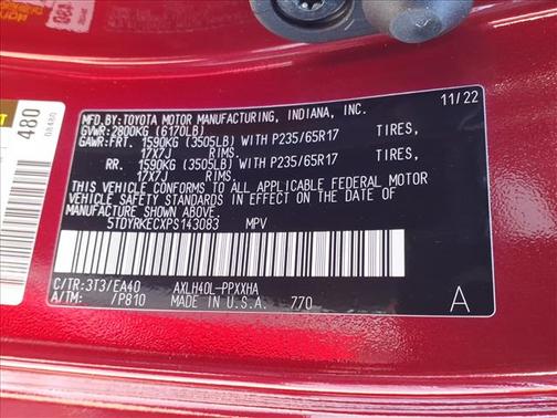 Ruby Flare Pearl 2023 Toyota Sienna XLE