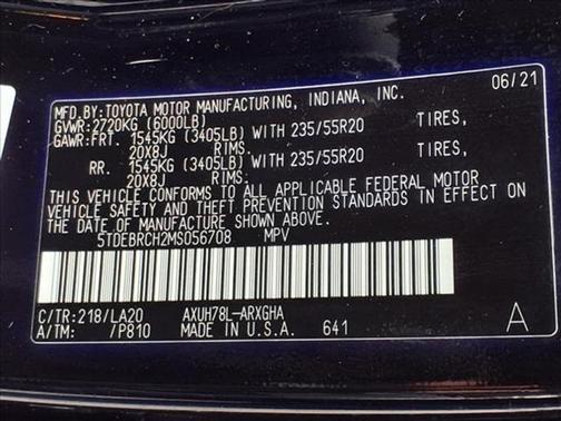 2021 Toyota Highlander Hybrid Platinum