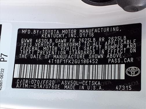 2016 Toyota Camry SE