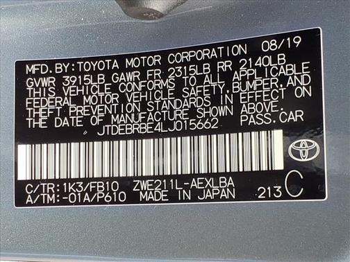 2020 Toyota Corolla Hybrid LE