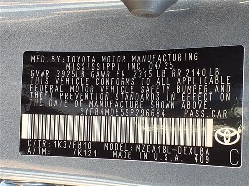 2025 Toyota Corolla LE