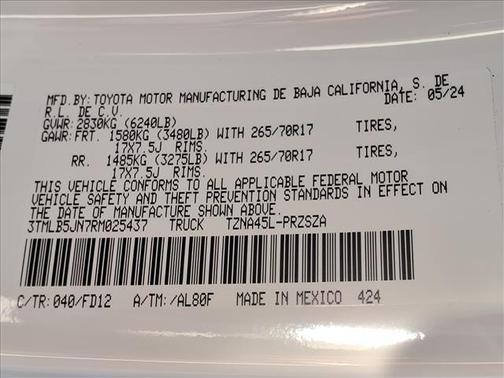 2024 Toyota Tacoma TRD Off Road