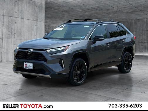 Magnetic Gray Metallic/Midnight Black Metallic 2025 Toyota RAV4 Hybrid SE