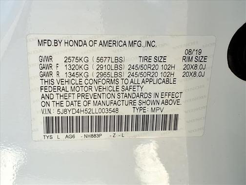 2020 Acura MDX 3.5L w/Technology Package