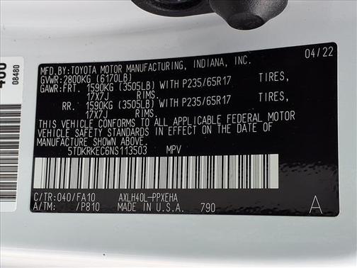 2022 Toyota Sienna LE