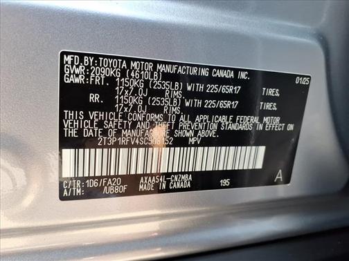 Silver Sky Metallic 2025 Toyota RAV4 XLE