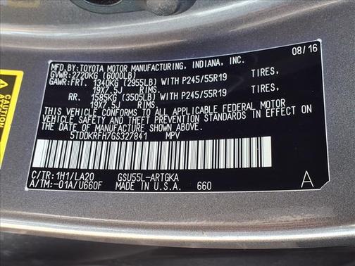 Predawn Gray Mica 2016 Toyota Highlander Limited Platinum