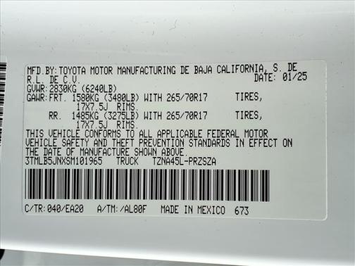 Ice Cap 2025 Toyota Tacoma TRD Off Road